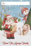 Snowy Santa Gang Christmas Holiday Gift Tag