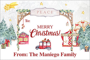 Peaceful Christmas Village Gift Tag