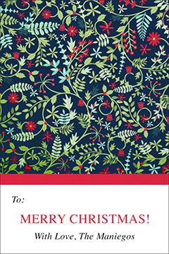 Intricate Flora Christmas Gift Tag