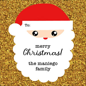 Disco Santa Christmas Gift Tag