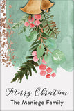 Watercolor Bells Christmas Gift Tag