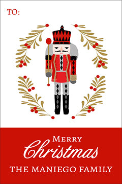 Nutcracker in Red Christmas Gift Tag