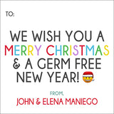 Germ Free Funny Christmas Gift Tag