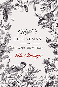 Muted Floral Christmas Gift Tag