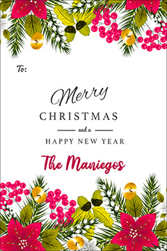 Lovely Florals Christmas Gift Tag