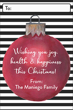 Stunning Red Ornament Christmas Gift Tag