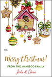 Festive Ornaments Christmas Gift Tag