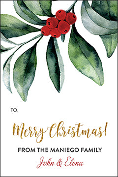 Lush Green Christmas Gift Tag