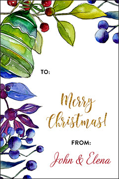 Colorful Berries Christmas Gift Tag