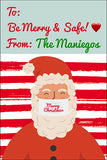 Merry and Safe Santa Christmas Gift Tag