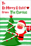 Safe Santa & Tree Christmas Gift Tag