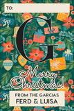 Christmasy Monogram Christmas Gift Tag