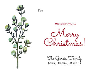 Olive Christmas Tree Gift Tag or Notecard
