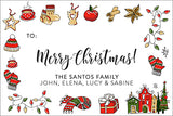 Festive Christmas Icons Gift Tag