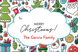 Hues of Blue Christmas Gift Tag