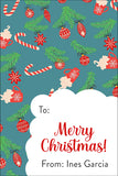 Happy Candy and Holly Christmas Gift Tag