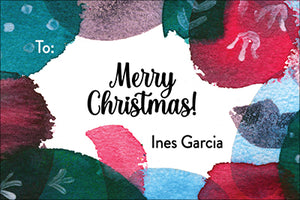 Watercolor Strokes Christmas Gift Tag