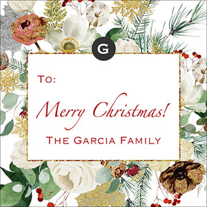 Touch of Glitter Christmas Gift Tag