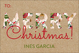 Florally Merry Christmas Gift Tag