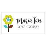 Green Flower Themed Kiddie Label