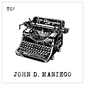 Typewriter Sketch For Men Gift Tag