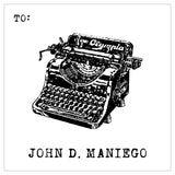 Typewriter Sketch For Men Gift Tag