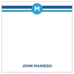 Blue Stripes Monogram For Men Gift Tag