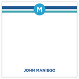 Blue Stripes Monogram For Men Gift Tag