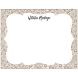 Dark Gold Floral Personalized Boxed Note Cards