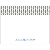 Blue Patterned Personalized Boxed Note Cards