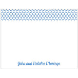 Blue Clover Patterned Personalized Boxed Note Cards