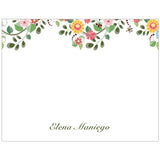 Floral Vines Personalized Boxed Note Cards