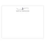Plain Monogram Notecard with Artsy Swoosh