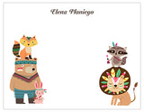 Hipster Animals Personalized Note Cards