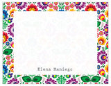 Mexican Flowers Border Note Card Set