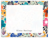 Hippy Flowers Bordered Personalized Note Cards