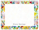 Valencia Flowers Bordered Personalized Note Cards