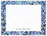 Blue Sahara Bordered Personalized Note Cards