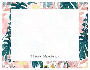 Lovely Tropical Bordered Personalized Note Cards