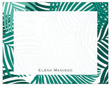 Tropical Shades of Green Bordered Personalized Note Cards