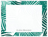 Tropical Shades of Green Bordered Personalized Note Cards