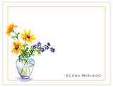 Sunflower and Violet Dream Personalized Note Cards