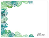 Tropical Leafy Greens Personalized Note Cards