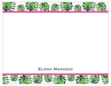 Tropical Leafy Borders Personalized Note Cards