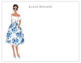 Dainty Blue Lady Personalized Note Cards