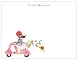 Vespa Lady Personalized Note Cards
