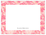 Pink Camouflage Border Personalized Note Cards