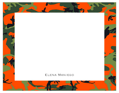 Jungle Camouflage Border Personalized Note Cards