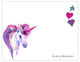 Glittery Unicorn Personalized Note Cards