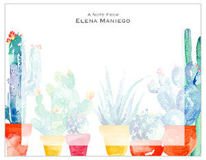 Cactus Plants Personalized Note Cards